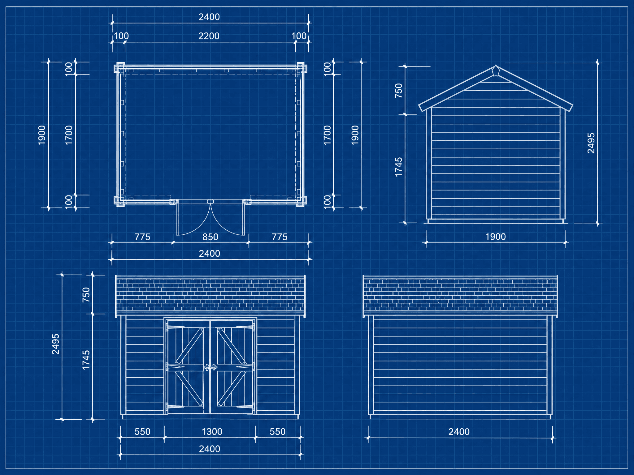 Dimensioned drawings example output from Rivet