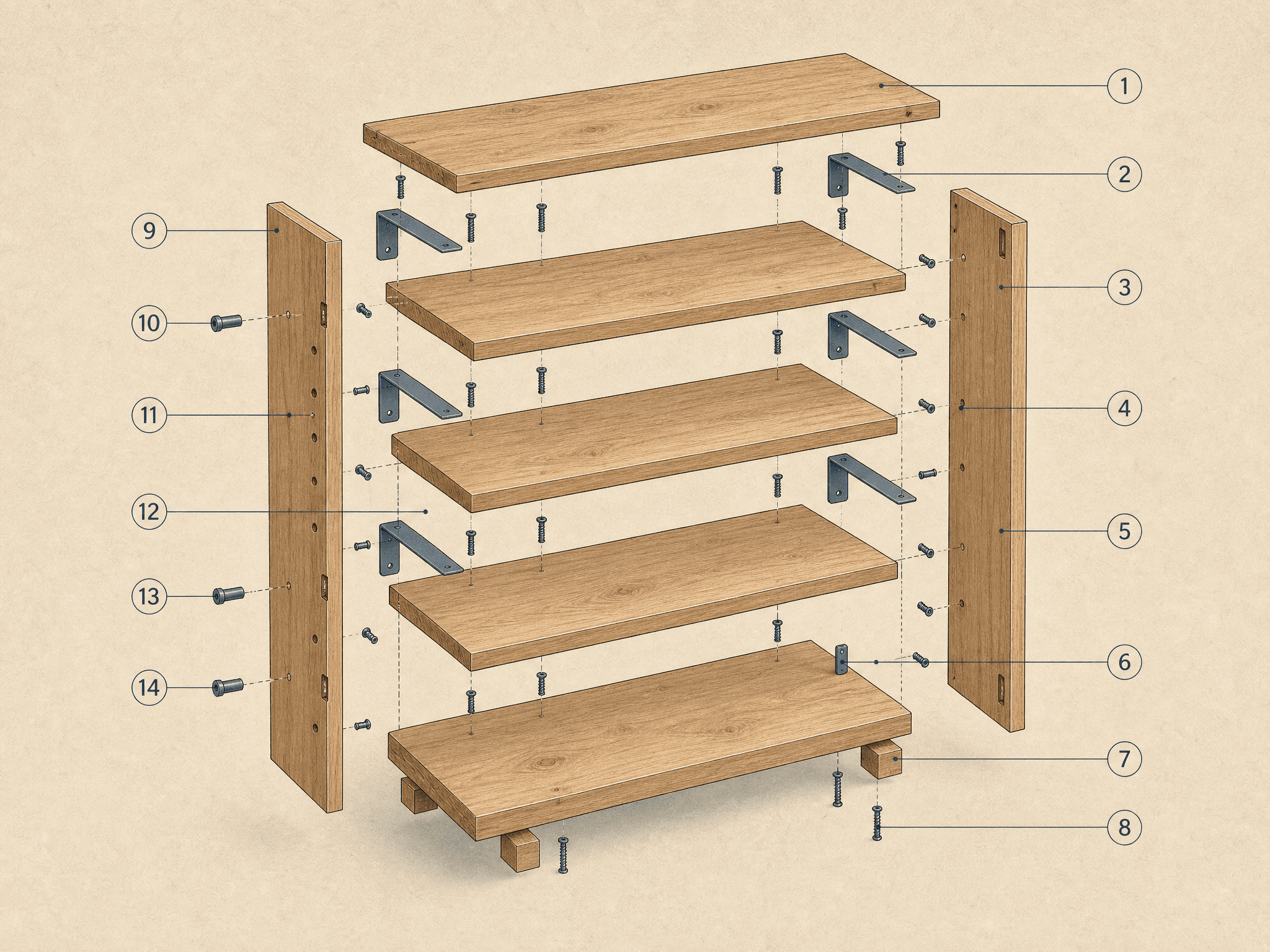 Exploded assembly example output from Rivet