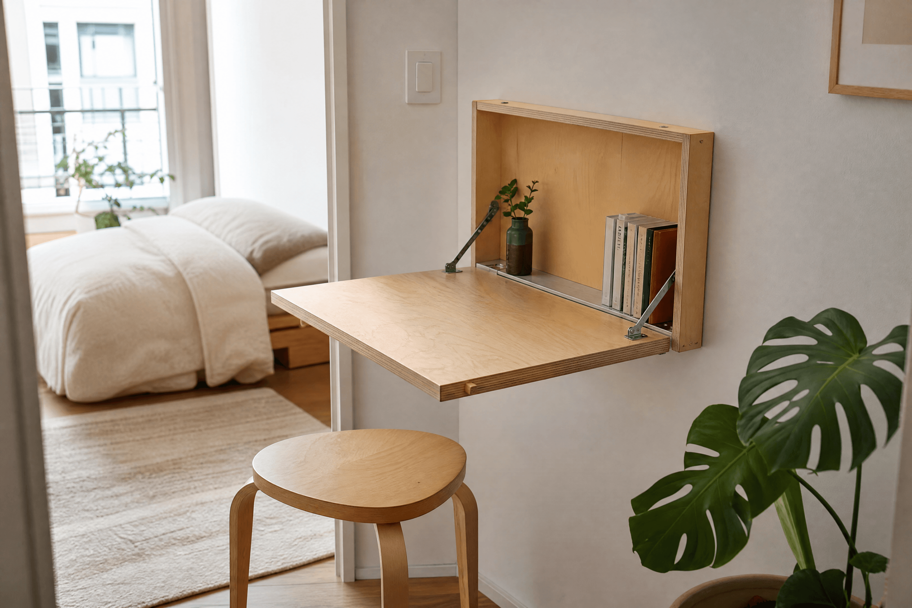 Fold-down wall desk reference build